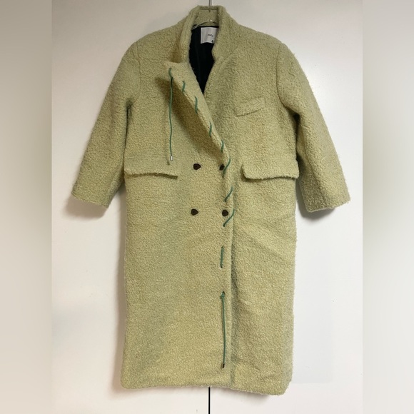 Kkco Cord Moss Coat Longline Wool Blend In Dried Eucalyptus Women Sz S NEW $650 - Picture 9 of 16